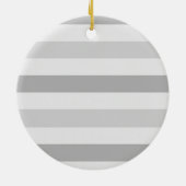 Grau-weiße Streifen Sparkle Keramik Ornament (Hinten)