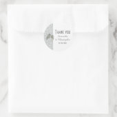 Grau-weiße traditionelle Spitzen danke Runder Aufkleber (Tasche)