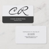 Grau-weiße Visitenkarte mit abgerundeter Ecke (Vorne/Hinten)