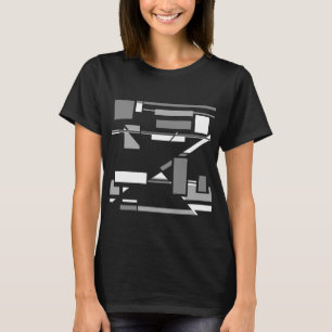 Grau Weiße zeitgenössische MCM-inspirierte Geometr T-Shirt