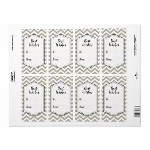 Grau-weißer dicker Chevron-Hochzeit-V4-Aufkleber