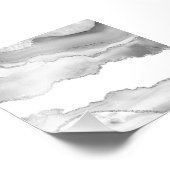 Grau-weißer Marmor Agate Simple Silver Sparkle Fotodruck (Ecke)