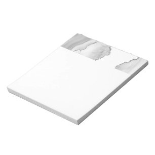 Grau-weißer Marmor Agate Simple Silver Sparkle Notizblock