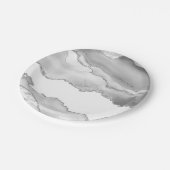Grau-weißer Marmor Agate Simple Silver Sparkle Pappteller (Schrägansicht)