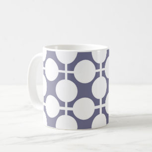 grau weißer Tupfen- und Karomuster Kaffeetasse