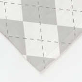 Grau-weißes Argyle-Muster Fleecedecke (Ecke)