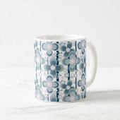 Grau-weißes Blumenmuster grau Kaffeetasse (VorderseiteRechts)