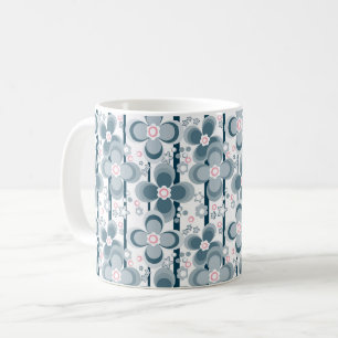 Grau-weißes Blumenmuster grau Kaffeetasse