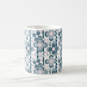 Grau-weißes Blumenmuster grau Kaffeetasse (Mittel)