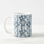 Grau-weißes Blumenmuster grau Kaffeetasse (Links)