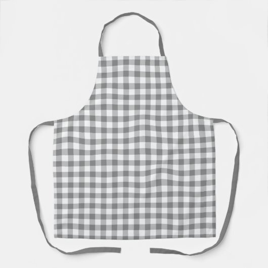 Grau-weißes Büffel-Karo-Schottenkaro-Muster Schürze (Vorderseite)