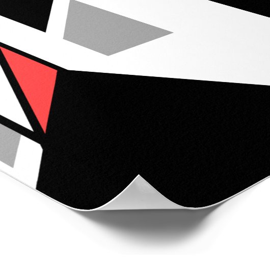 Grau-weißes geometrisches Design Poster (Ecke)