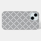 Grau-weißes geometrisches kariertes Muster Case-Mate iPhone Hülle (Rückseite (Horizontal))