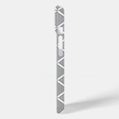 Grau-weißes geometrisches kariertes Muster Case-Mate iPhone Hülle (Rückseite / Links)