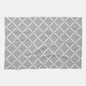 Grau-weißes geometrisches kariertes Muster Geschirrtuch (Horizontal)