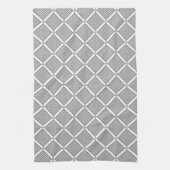 Grau-weißes geometrisches kariertes Muster Geschirrtuch (Vertikal)