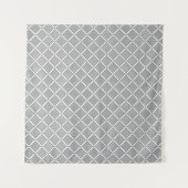 Grau-weißes geometrisches kariertes Muster Wandteppich (Vorderseite (Horizontal))
