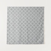 Grau-weißes geometrisches kariertes Muster Wandteppich (Vorderseite)