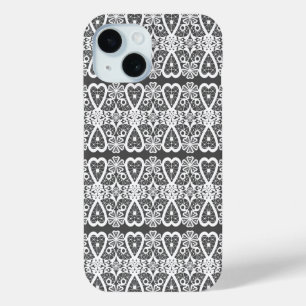 Grau-weißes Spitzenmuster Case-Mate iPhone Hülle