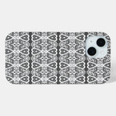 Grau-weißes Spitzenmuster Case-Mate iPhone Hülle (Rückseite (Horizontal))