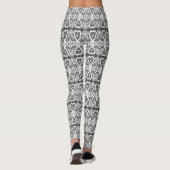 Grau-weißes Spitzenmuster Leggings (Rückseite)