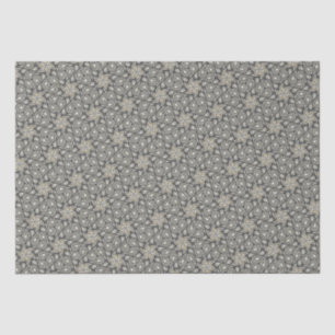 Grau-weißes vintage Paisley-Muster, elegante Blume Seidenpapier
