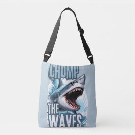 Grau-Weißhaie Graffiti-Inspiriert Peri Tragetaschen Mit Langen Trägern