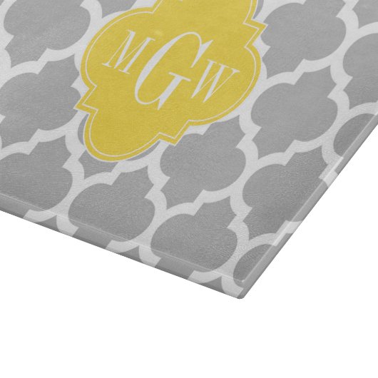 Grau Welch marokkanischer #5 Ananas 3 Anfangsmonog Schneidebrett (Ecke)