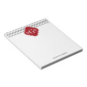 Grau Welches Zickzack Cranberry-Quatrefolie 3 Mono Notizblock (angewinkelt)
