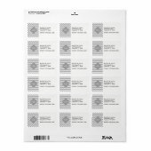 Grau Welches Zickzack dk Gray Quatrefolie 3 Monogr Adressaufkleber (Vorne)