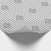 Grau Welches Zickzack dk Gray Quatrefolie 3 Monogr Geschenkpapier (Ecke)