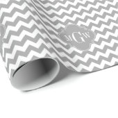 Grau Welches Zickzack dk Gray Quatrefolie 3 Monogr Geschenkpapier (Rolleneckpunkt)
