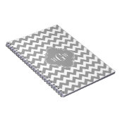Grau Welches Zickzack dk Gray Quatrefolie 3 Monogr Notizblock (Rechte Seite)