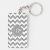 Grau Welches Zickzack dk Gray Quatrefolie 3 Monogr Schlüsselanhänger (Rückseite)