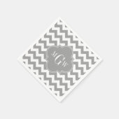 Grau Welches Zickzack dk Gray Quatrefolie 3 Monogr Serviette (Ecke)