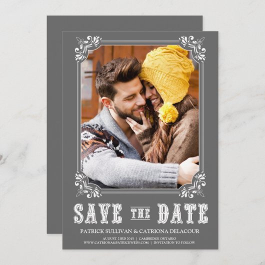 GRAU WESTERN SCRIPT ANKÜNDIGUNG DATUM FREIHALTEN (Vorne/Hinten)