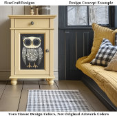 Grau Whimsy Quirky & Funny Owl BU8 Decoupage Seidenpapier