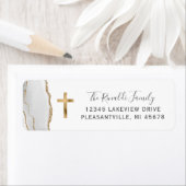 Grau White Agate Gold Cross Rücksendeadresse Etike (Insitu)