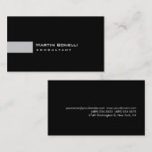 Grau White Black Simple Consultant Business Card Visitenkarte (Vorne/Hinten)