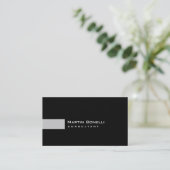 Grau White Black Simple Consultant Business Card Visitenkarte (Stehend Vorderseite)