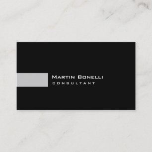 Grau White Black Simple Consultant Business Card Visitenkarte