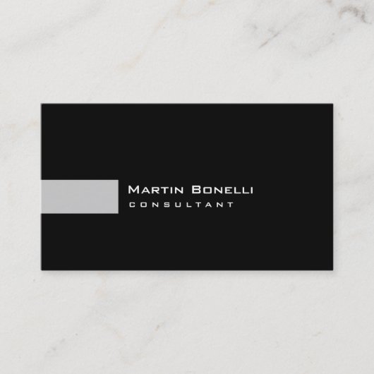 Grau White Black Simple Consultant Business Card Visitenkarte (Vorderseite)