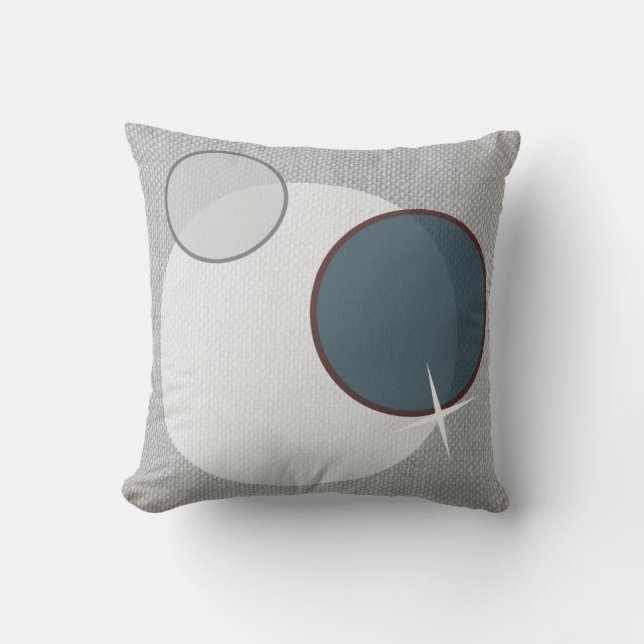 Grau-White-Blue-Circles Kissen (Vorderseite)