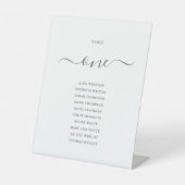 Grau-White-Chic-Script-Tischnummer Sockelschild (Vorderseite)