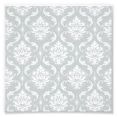 Grau-White-Damask-Muster Fotodruck (Vorne)