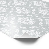 Grau-White-Damask-Muster Fotodruck (Ecke)
