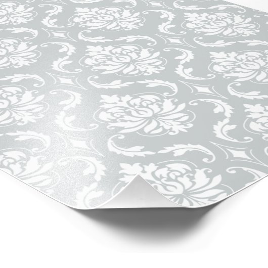Grau-White-Damask-Muster Fotodruck (Ecke)