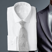 Grau & White Diamonds Art Deco Muster Neck Tie Krawatte