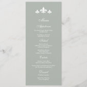 Grau | White Fleur-de-lis Wedding Menu Cards Menükarte (Vorderseite)