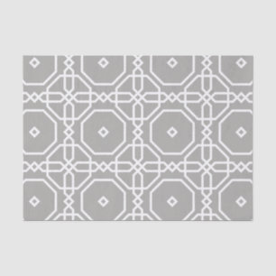 Grau-White-Geometric-Muster-Decoupage Seidenpapier